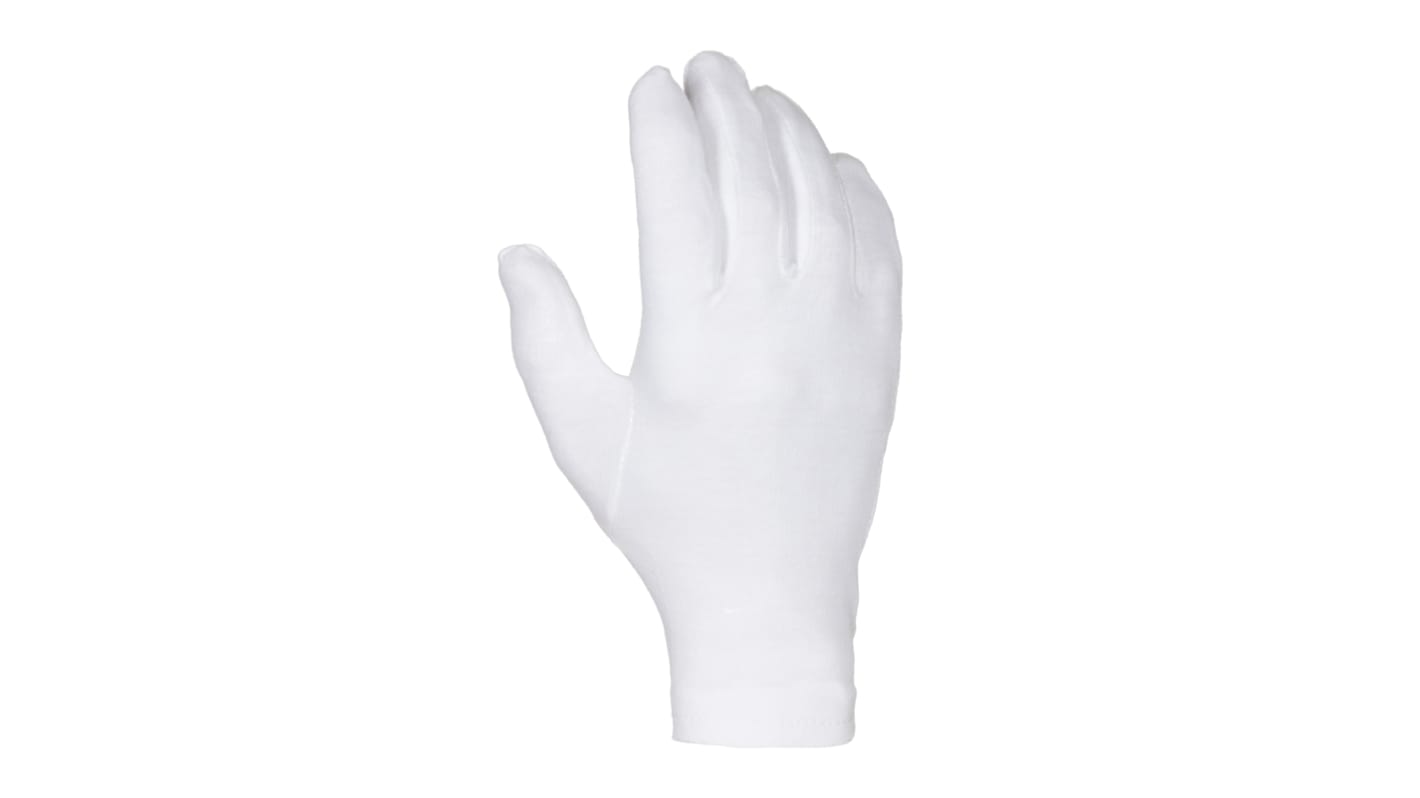 Liscombe White Cotton Gloves, Size 7, Lightweight Cotton Coating