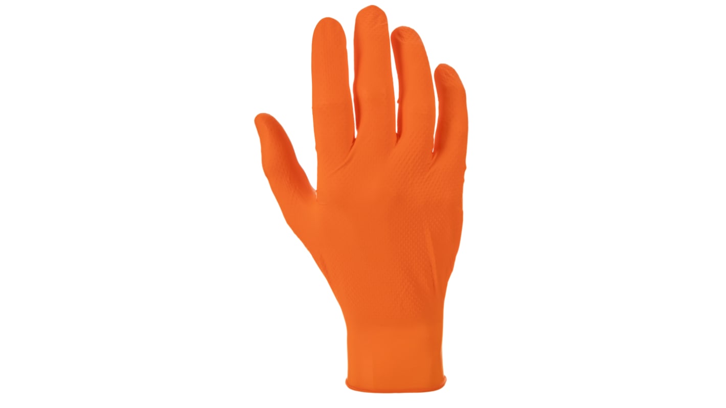 Unigloves Medizinische Einweghandschuhe aus Nitril puderfrei Orange, EN374, EN455 Größe 8, M, 100 Stück