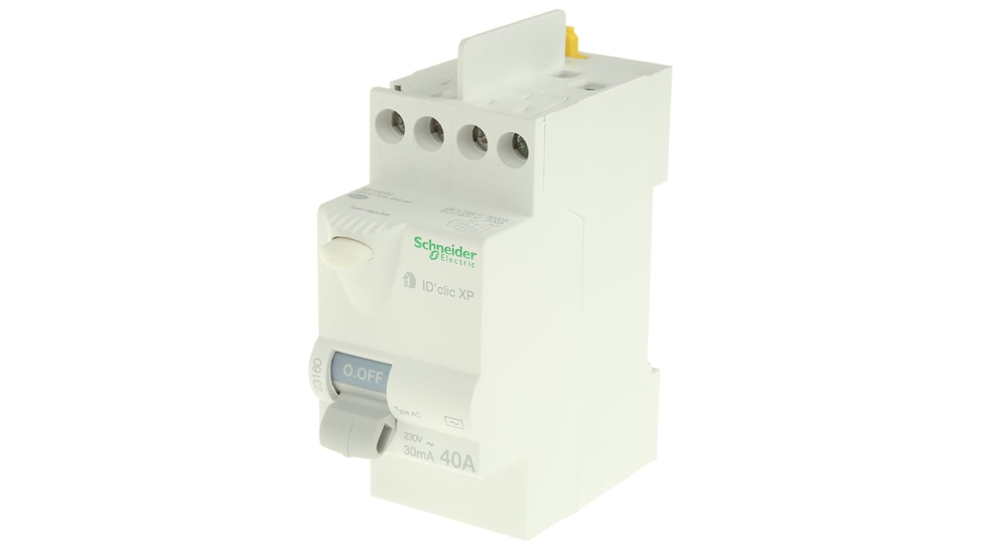 Schneider Electric Multi 9 Residual Current Circuit Breaker, 40A, 2 Pole, 30mA, Type AC, 230V