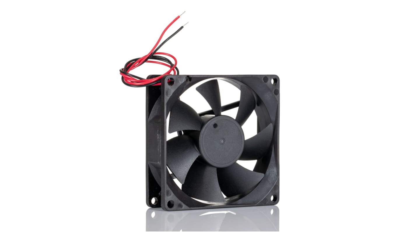 Ventilateur axial RS PRO 12 V c.c., 40 ± 15%cfm, 80 x 80 x 25mm, 2.2 ± 15%W