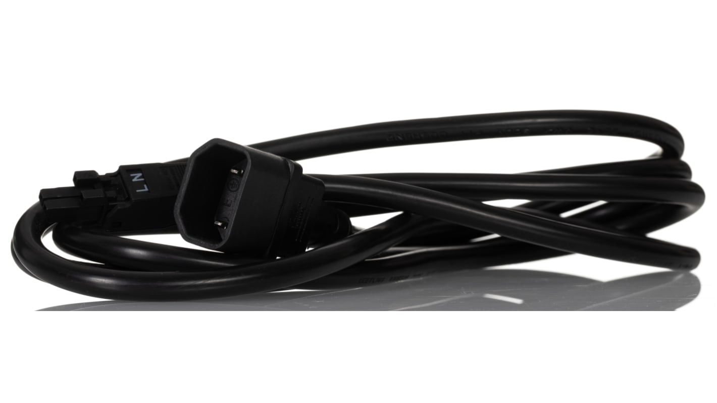 Rittal Straight Straight IEC C18 Power Cord, 2m