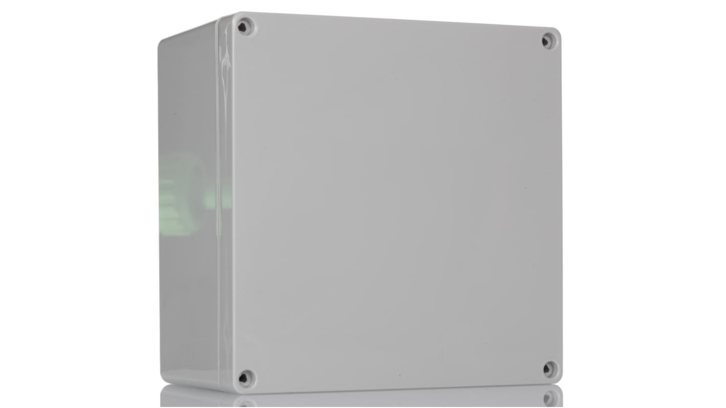 Hammond 1554 Series Grey Polycarbonate Enclosure, IP68, Grey Lid, 6.3 x 6.3 x 3.5in