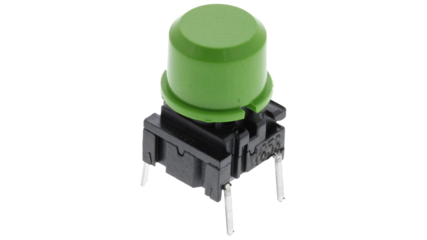 IP67 Green Tact Switch, SPST 50 mA @ 24 V dc