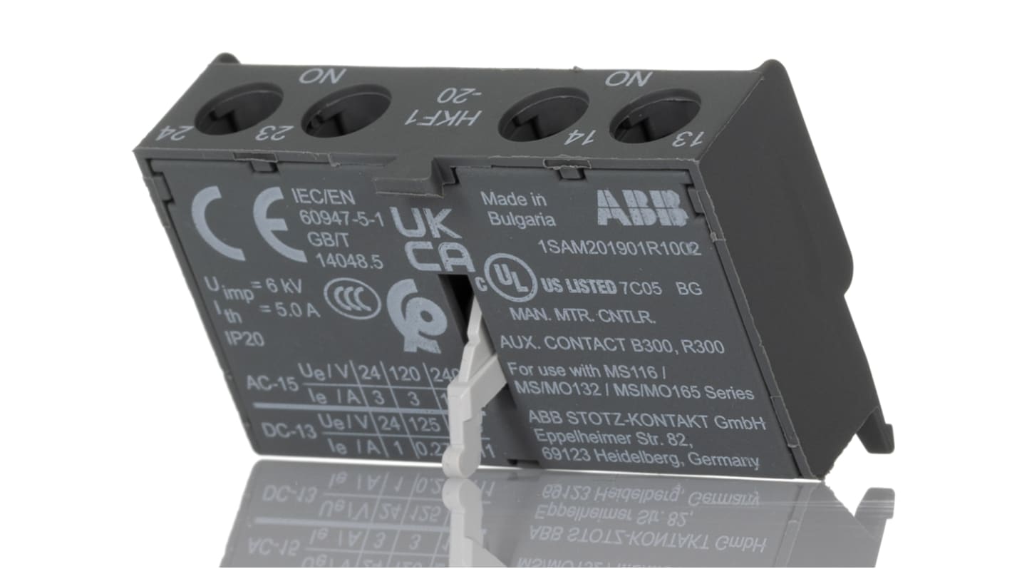 Borne ABB, trifásico, 250 V, 3 A, long. 26.5mm, anch. 45mm, prof. 12.5mm, para usar con MO132, MO165, MS116, MS132,