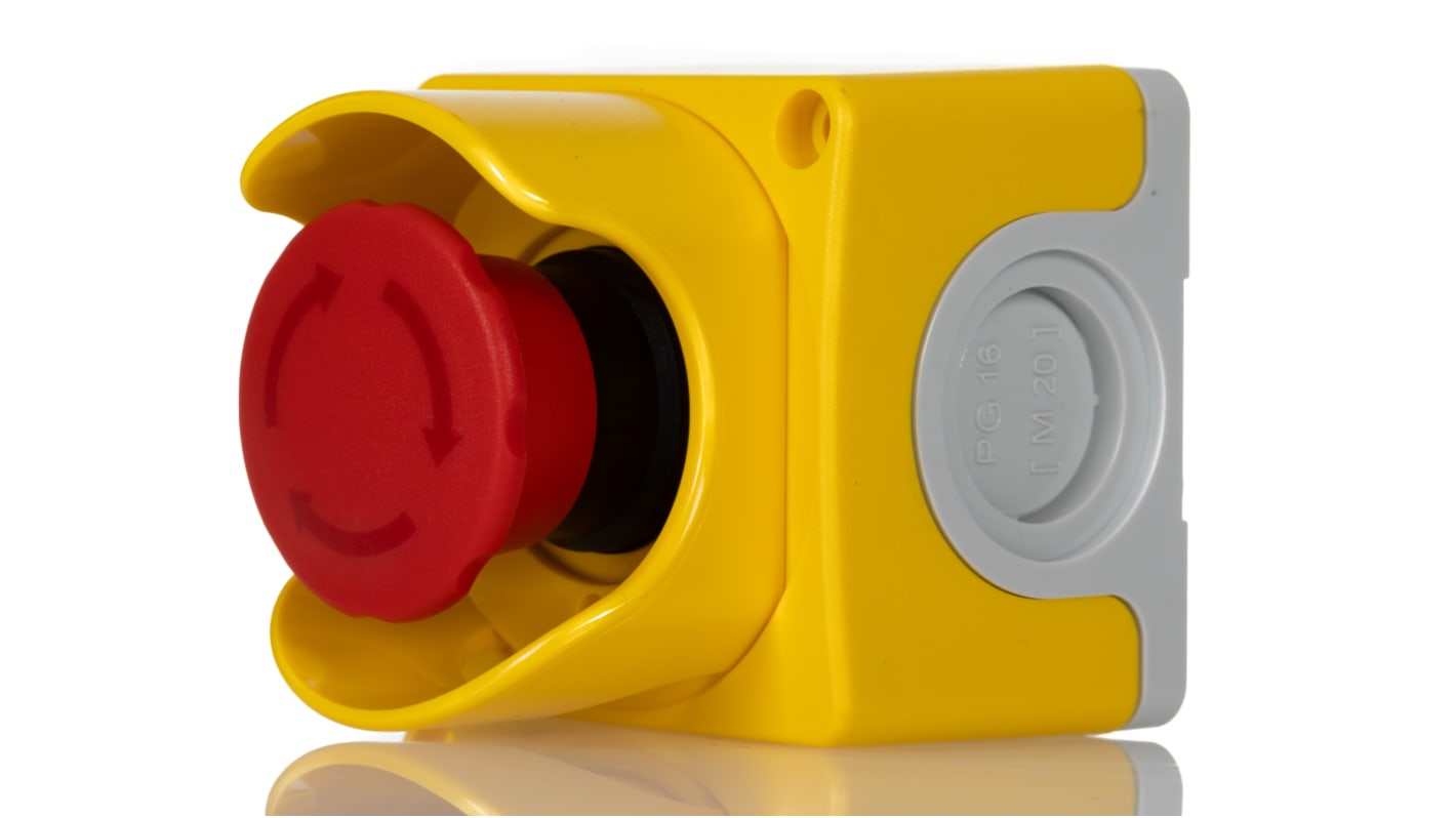 Yellow Plastic CEPY1 Enclosure - 1 Hole 40mm Diameter