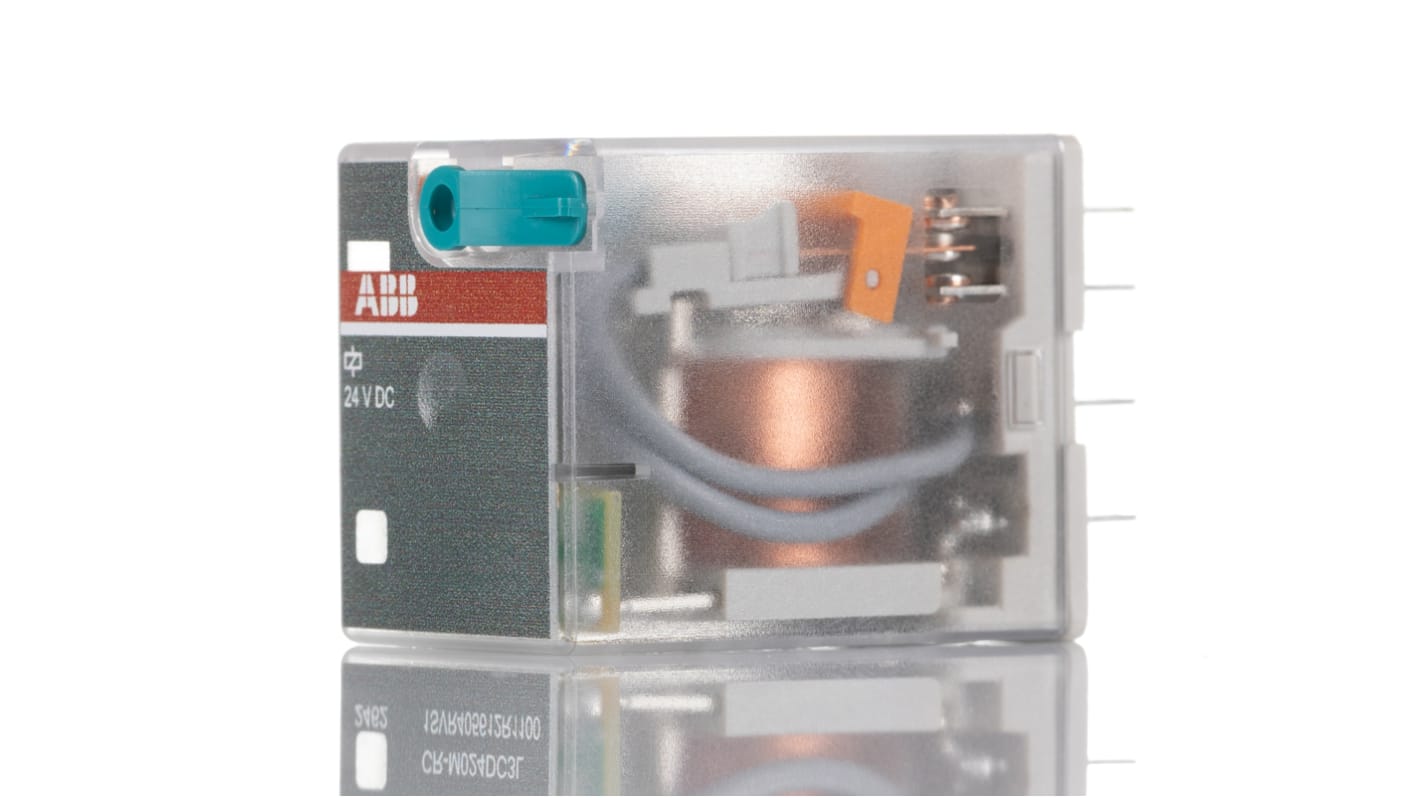 Relé modular ABB CR-M, 4CO (SPDT), 24V dc, 6A, para carril DIN