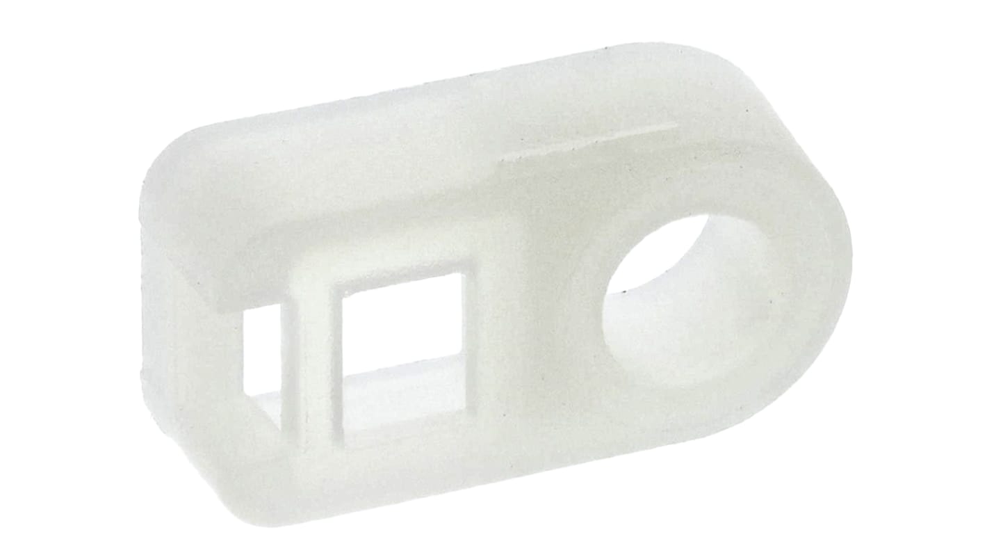 Base para bridas autoadhesiva HellermannTyton FH de Nylon 66 Natural, dim. 13.3mm x 7.1 mm, Ø montaje 3.7mm