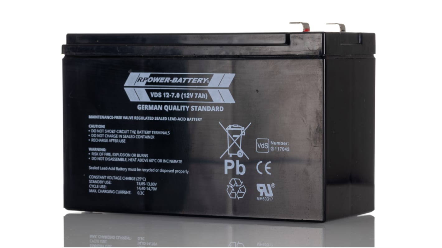 Batteria al piombo, 12V, 7.2Ah, 65 x 98 x 151mm, -20 → +50°C