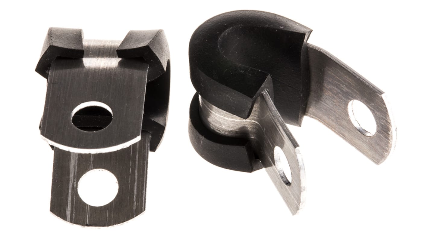 HellermannTyton 6.4mm Black, Natural, Aluminium P Clip