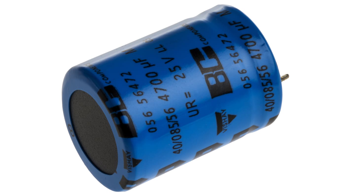 Vishay 4700μF Aluminium Electrolytic Capacitor 25V dc, Snap-In - MAL205656472E3