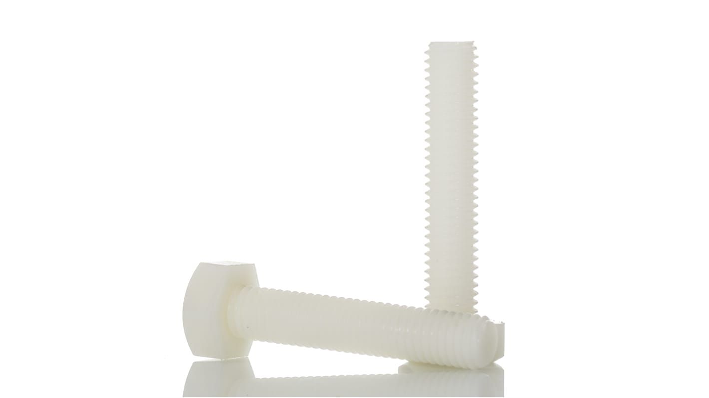 Plain Nylon, Hex Bolt, M10 x 50mm