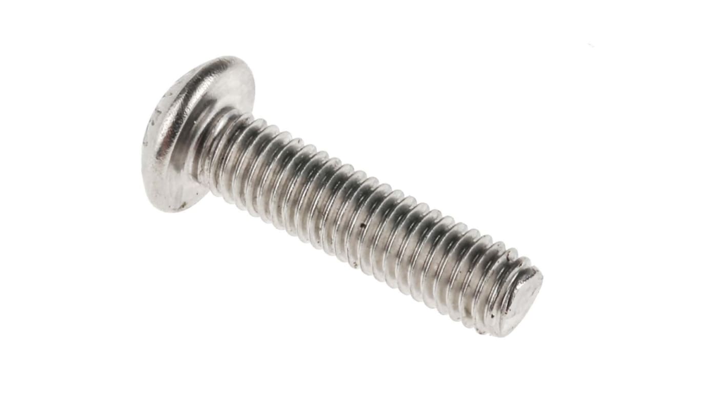 RS PRO Plain Stainless Steel Hex Socket Button Screw, ISO 7380, M5 x 20mm