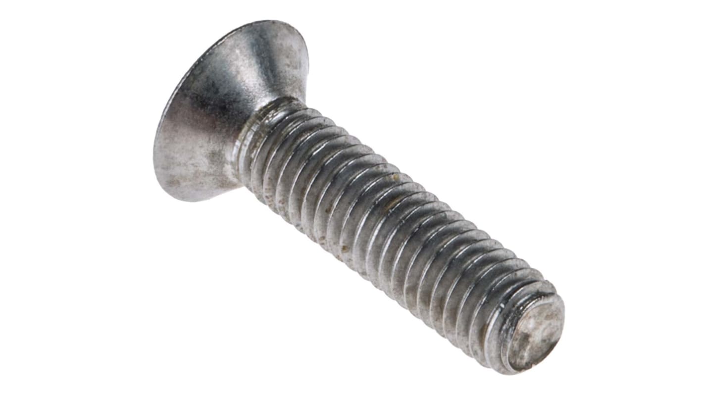 RS PRO Plain Stainless Steel Hex Socket Countersunk Screw, ISO 10642, M3 x 12mm