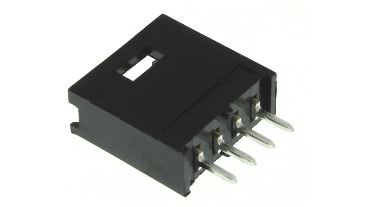 Conector macho para PCB TE Connectivity serie AMPMODU MOD II de 4 vías, 1 fila, paso 2.54mm, para soldar, Montaje en