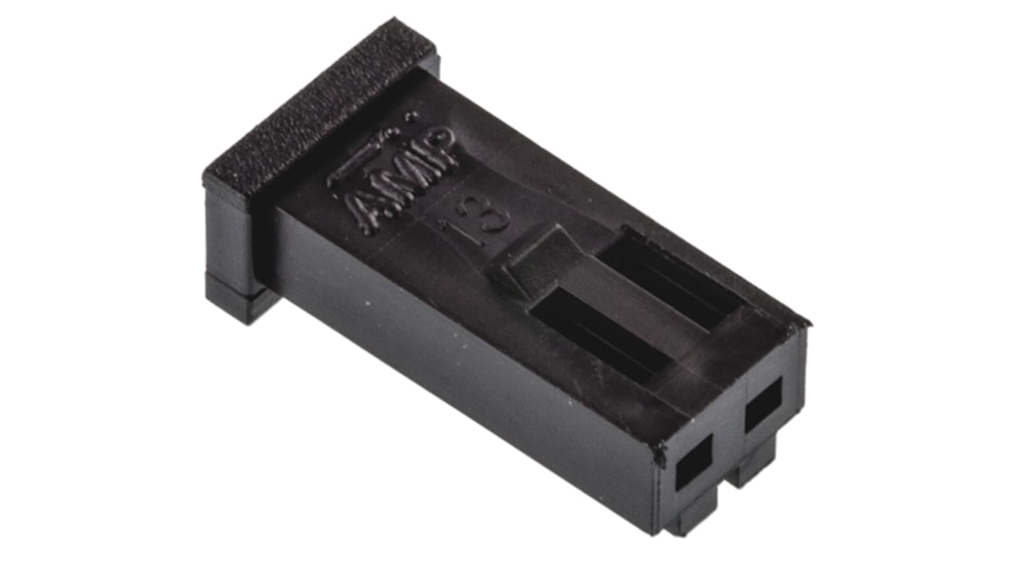 Carcasa de conector TE Connectivity 280358, Serie AMPMODU MOD II, paso: 2.54mm, 2 contactos, , 1 fila filas, Recto,