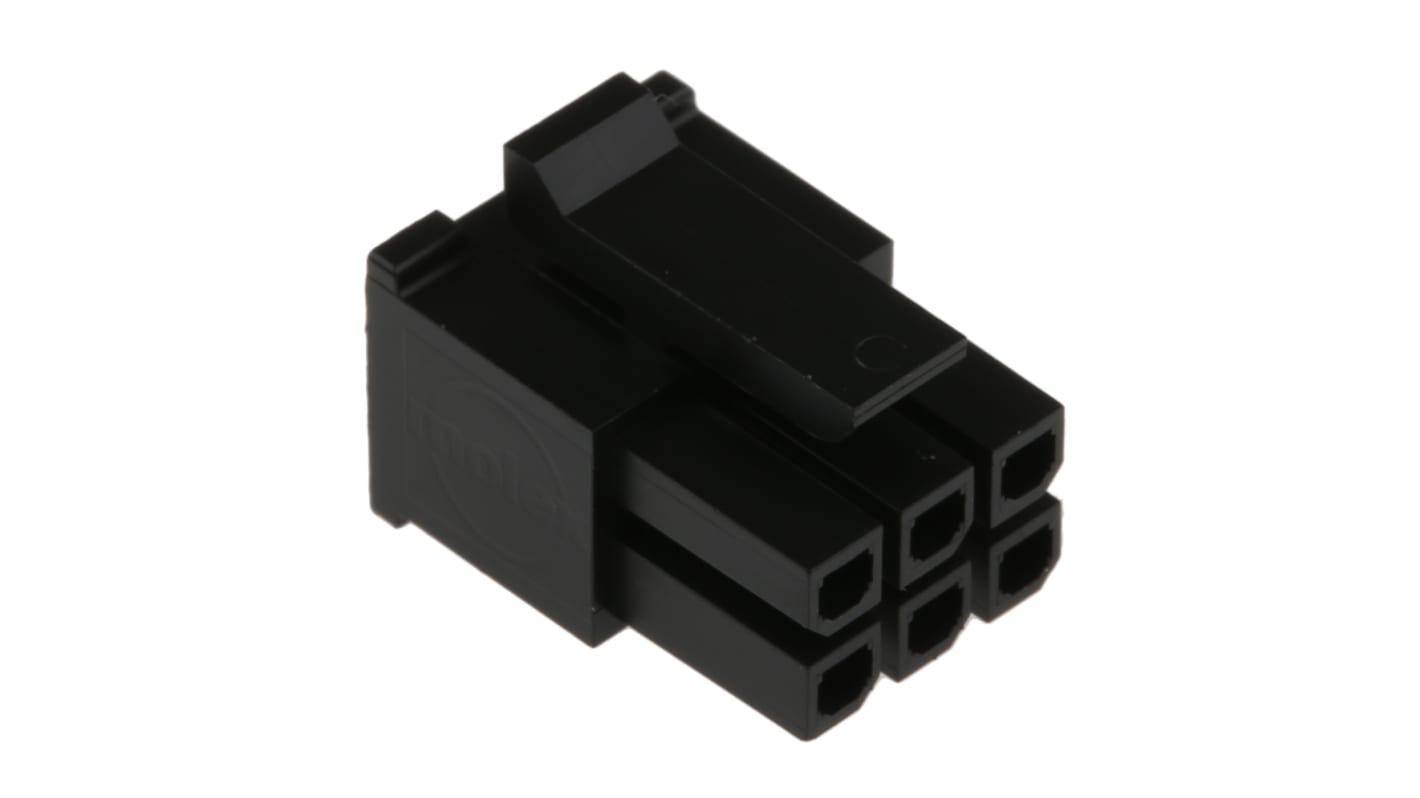 Molex Micro-Fit 3.0 Lige Spadesko Kontakthus 3mm Pitch, 6-Polet, 2 Rækker