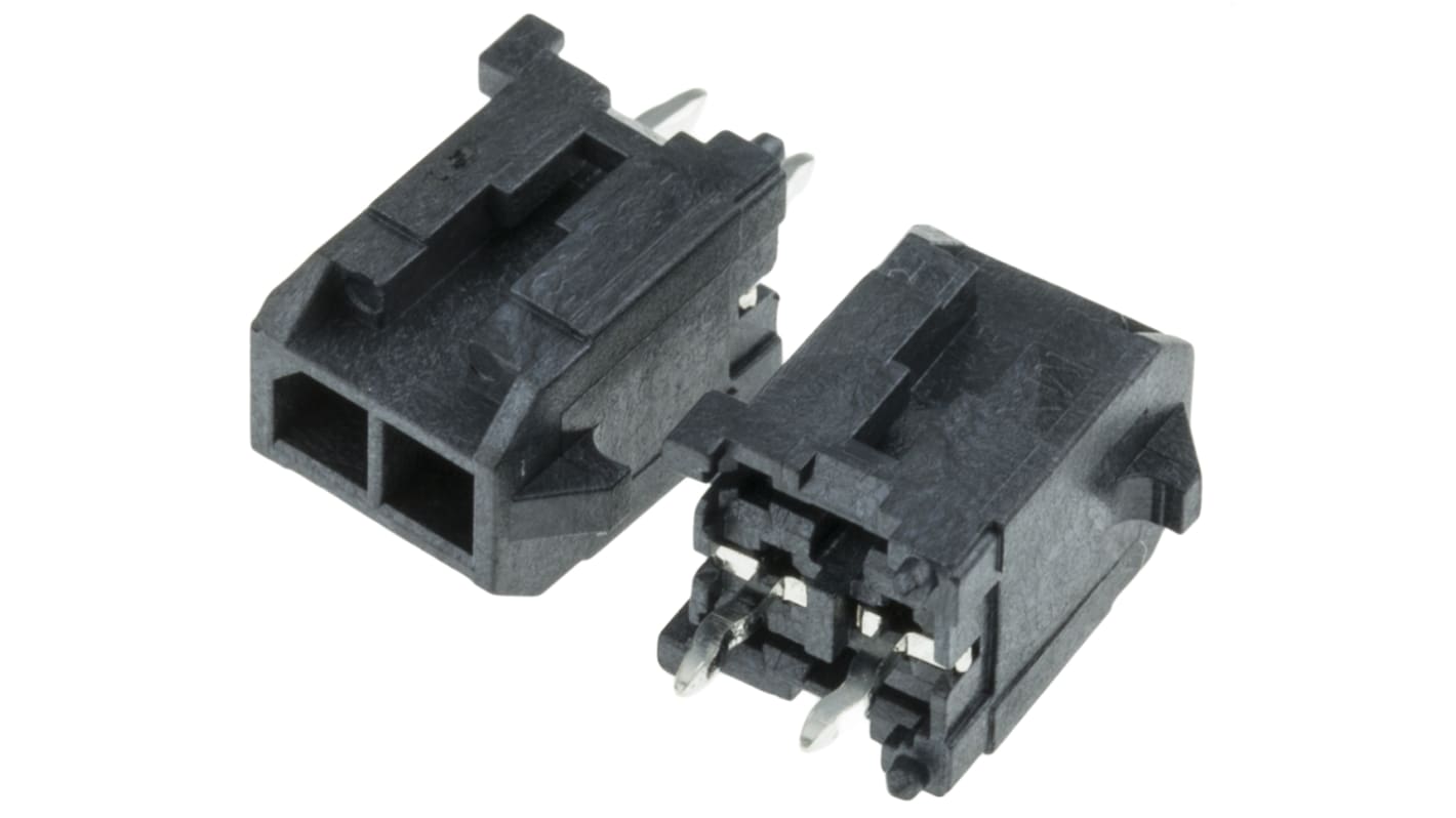 Molex Micro-Fit 3.0 Series Straight Through Hole PCB Header, 2 Contact(s), 3.0mm Pitch, 2 Row(s), Shrouded