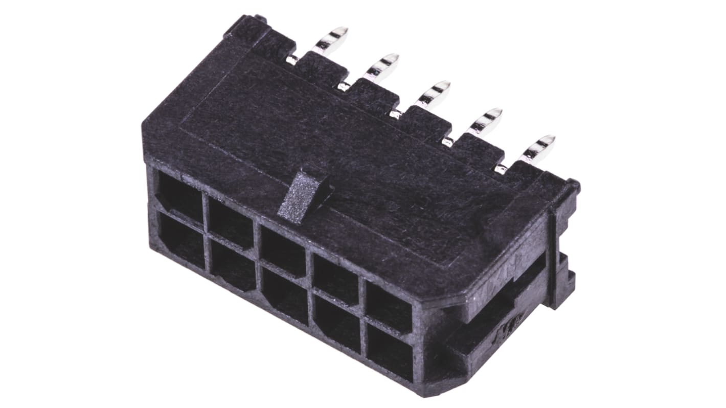 Molex Micro-Fit 3.0 Series Straight Through Hole PCB Header, 10 Contact(s), 3.0mm Pitch, 2 Row(s), Shrouded