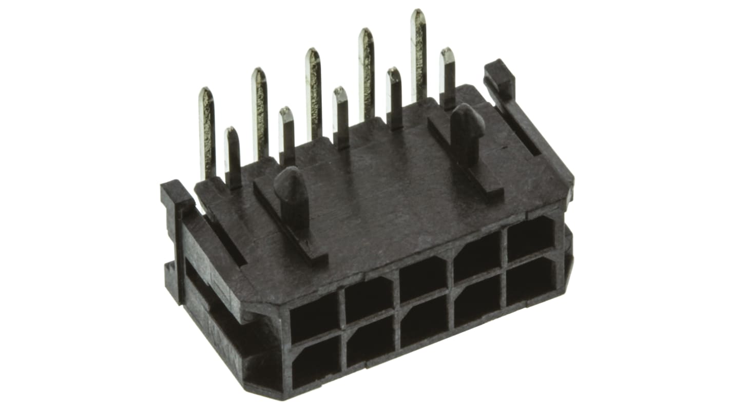 Molex Micro-Fit 3.0 Series Right Angle Through Hole PCB Header, 10 Contact(s), 3.0mm Pitch, 2 Row(s), Shrouded