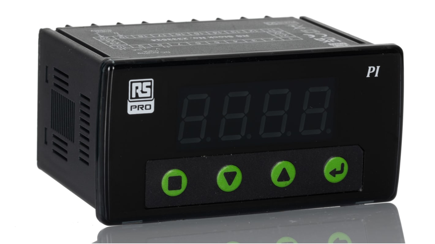 RS PRO 7-Segment Display Process Indicator for Current, Voltage, 92mm x 45mm