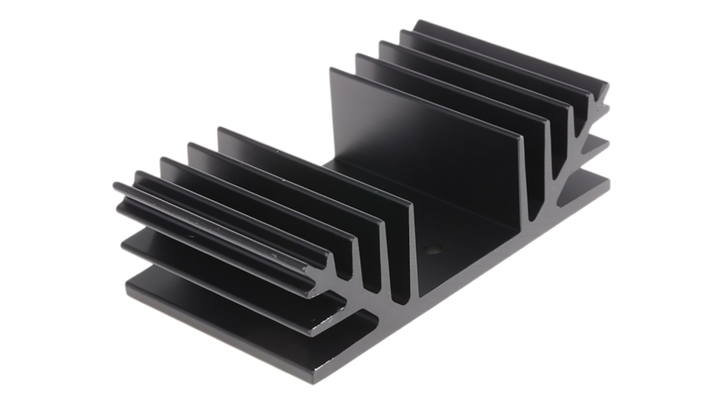 Disipador RS PRO de Aluminio Negro, 2.5K/W, dim. 50 x 88 x 25mm, para usar con Aluminio Rectangular Universal