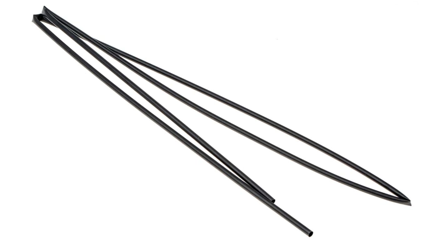 TE Connectivity Heat Shrink Tubing, Black 3mm Sleeve Dia. x 1.2m Length 3:1 Ratio, RNF-3000 Series