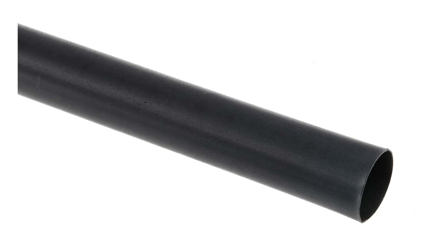 TE Connectivity Heat Shrink Tubing, Black 9mm Sleeve Dia. x 1.2m Length 3:1 Ratio, RNF-3000 Series