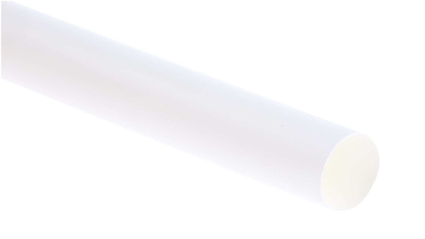 TE Connectivity Heat Shrink Tubing, White 6mm Sleeve Dia. x 1.2m Length 3:1 Ratio, RNF-3000 Series