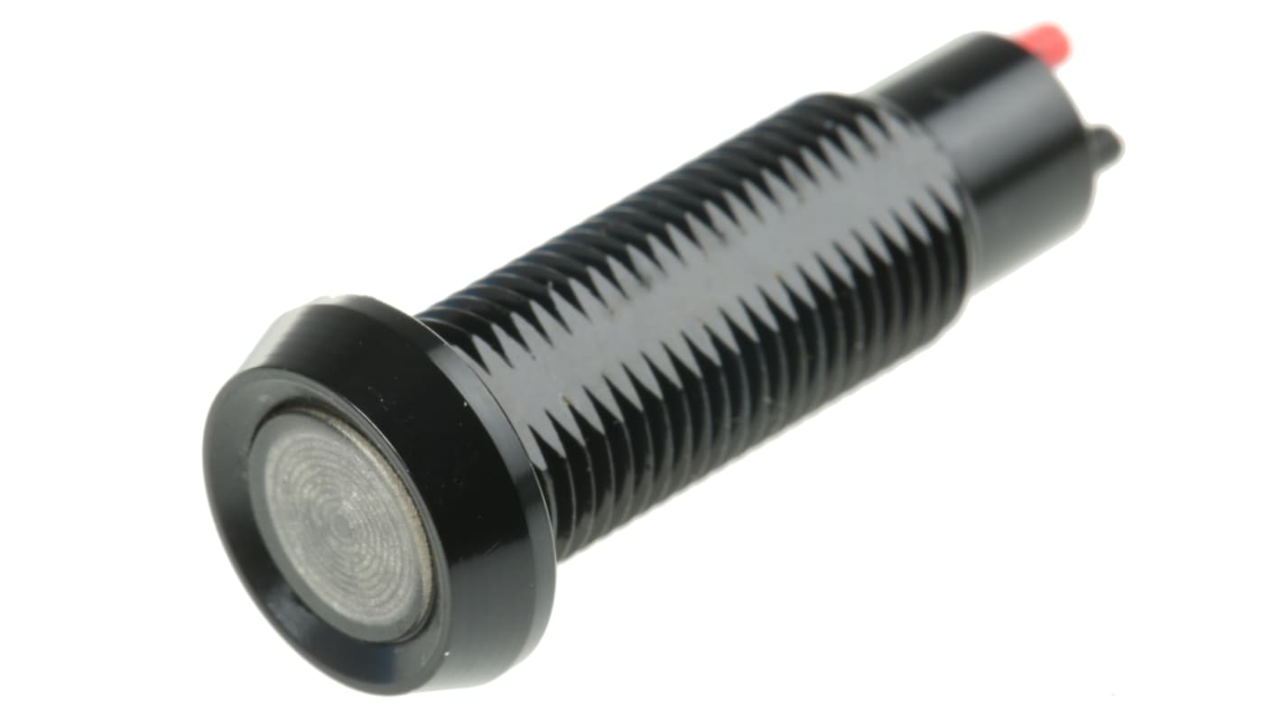 Indicador LED Marl, Verde, lente rebajada, marco Negro, Ø montaje 8.1mm, 5V dc, 20mA