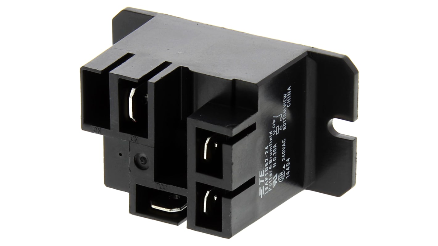 TE Connectivity Flange Mount Power Relay, 24V dc Coil, 30A Switching Current, SPST