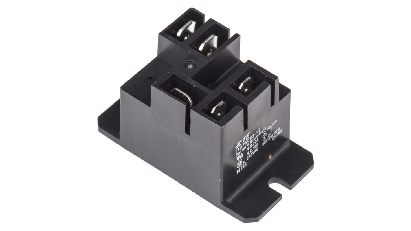 Relé de potencia sin enclavamiento TE Connectivity T9A de 1 polo, SPDT, bobina 12V dc, 20A, Montaje por reborde