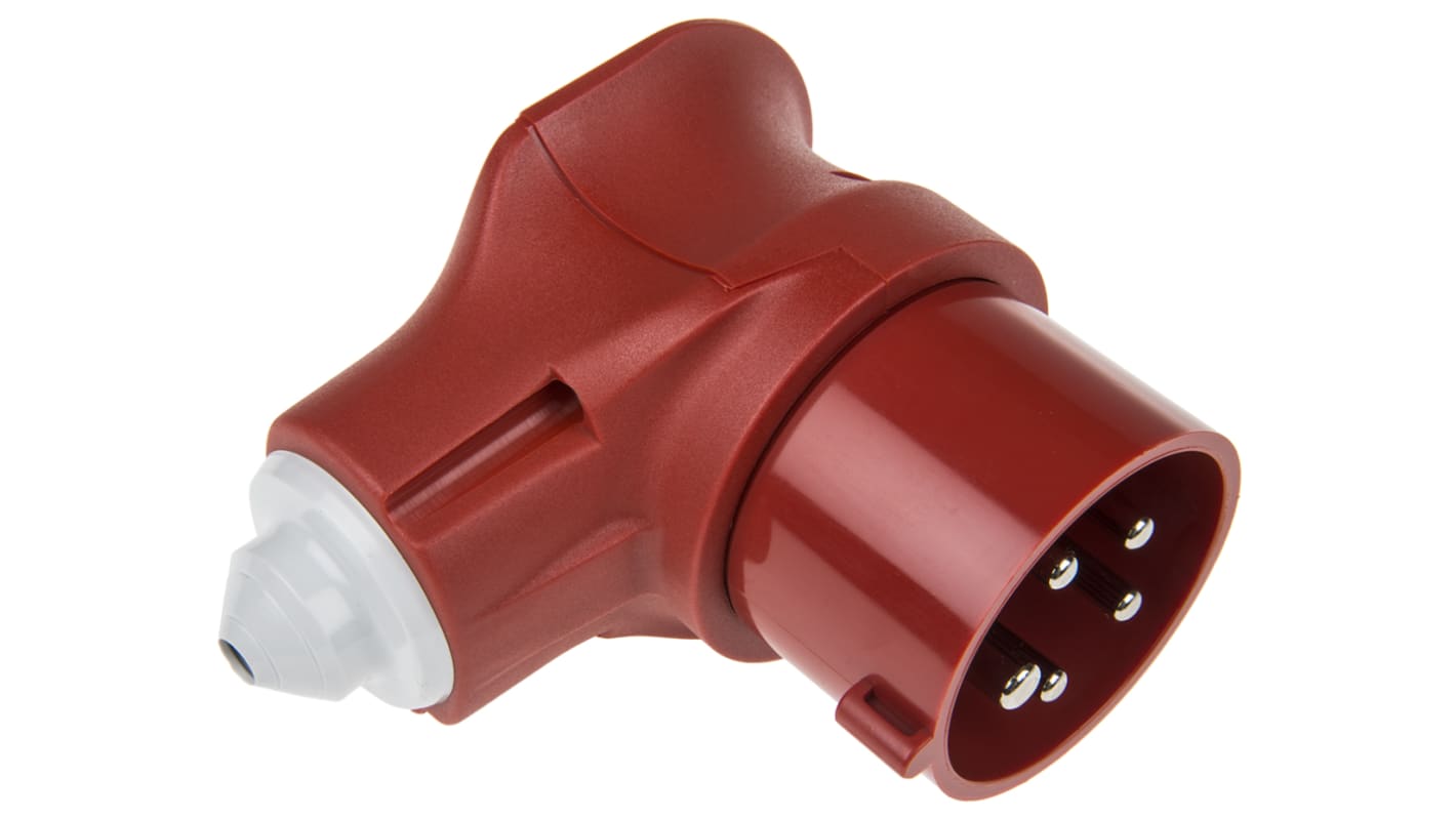 Conector de potencia industrial Macho, Formato 3P + N + E, Orientación Recto, Vario TOP, Rojo, 400 V, 16A, IP44