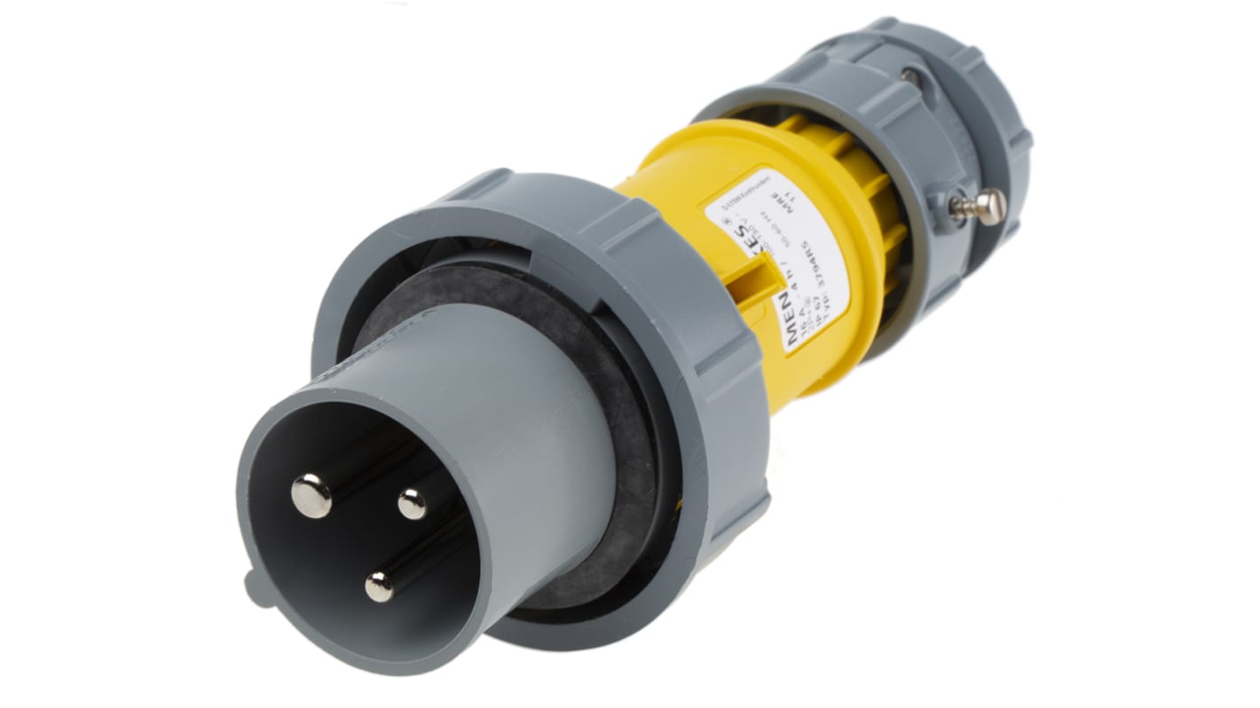 ipari tápcsatlakozó (Sárga) PowerTOP sorozat Kábelre szerelhető Férfi, 3P, 16A, 110 V, IP67