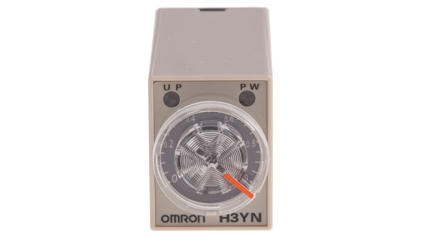 Omron H3YN Zeitrelais, DIN-Schiene, Tafelmontage, 0.1 min → 10h, 200 → 230V ac, 4 Kont. Multifunktion