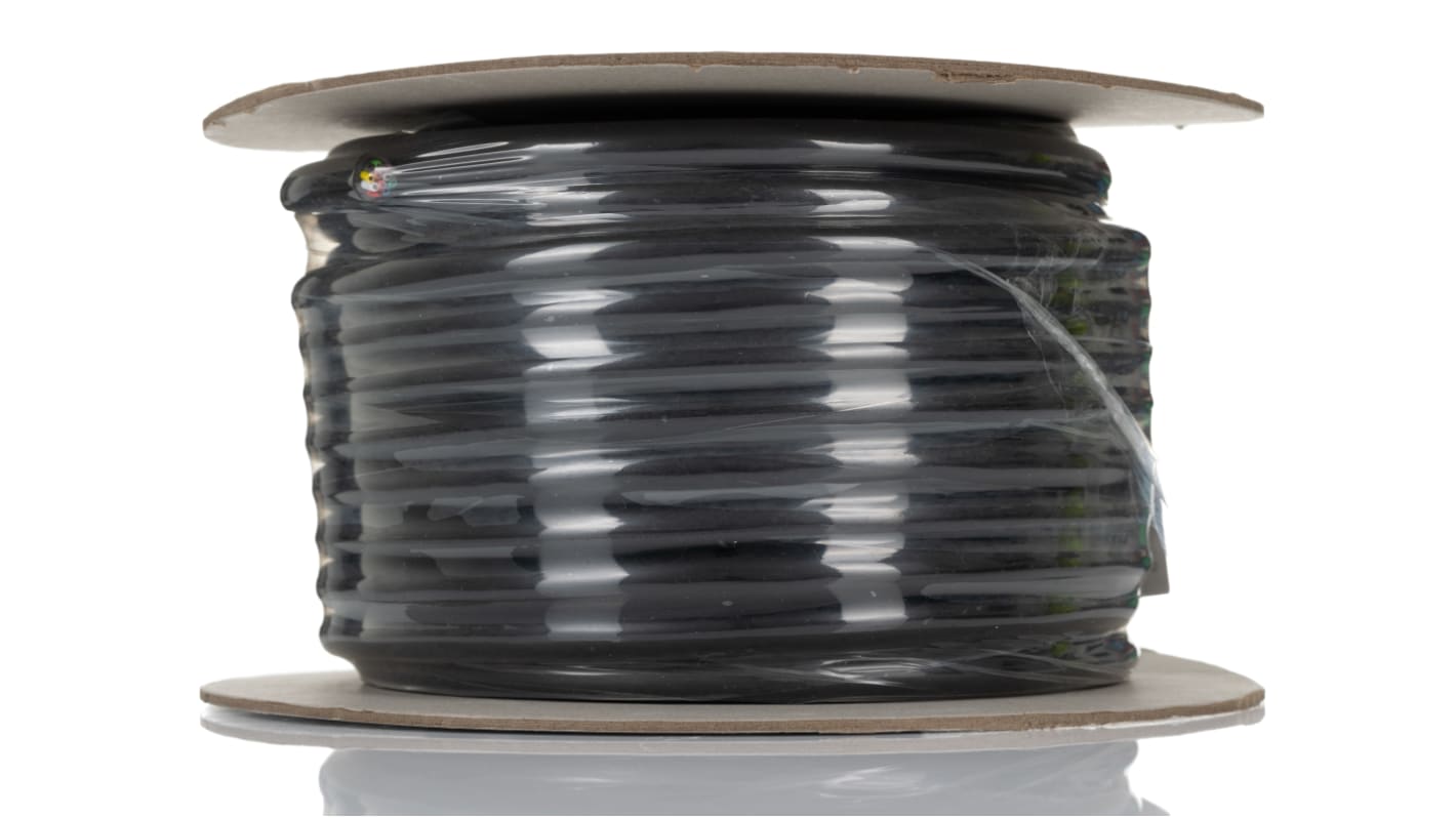 RS PRO Multicore Industrial Cable, 12 Cores, 0.5 mm², DEF STAN, Unscreened, 25m, Black PVC Sheath