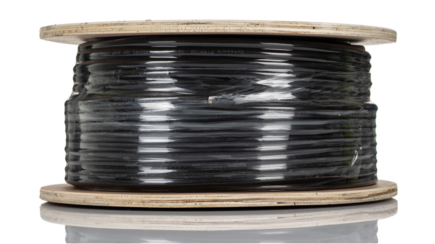 RS PRO Multicore Industrial Cable, 4 Cores, 0.5 mm², DEF STAN, Unscreened, 100m, Black PVC Sheath, 20 AWG