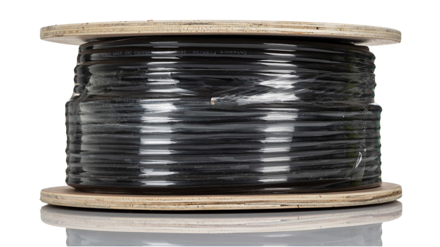 RS PRO Multicore Industrial Cable, 4 Cores, 0.5 mm², DEF STAN, Screened, 100m, Black PVC Sheath