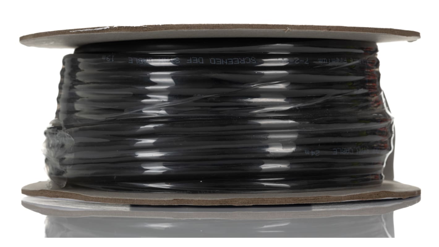 Câble multiconducteur Blindé RS PRO, 6 x 0,22 mm², gaine PVC Noir, 100m
