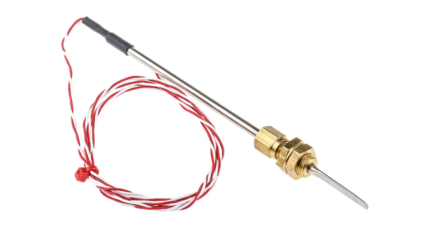 RS PRO PT100 RTD Sensor, 4mm Dia, 150mm Long, 2 Wire, G1/8, Class B ...