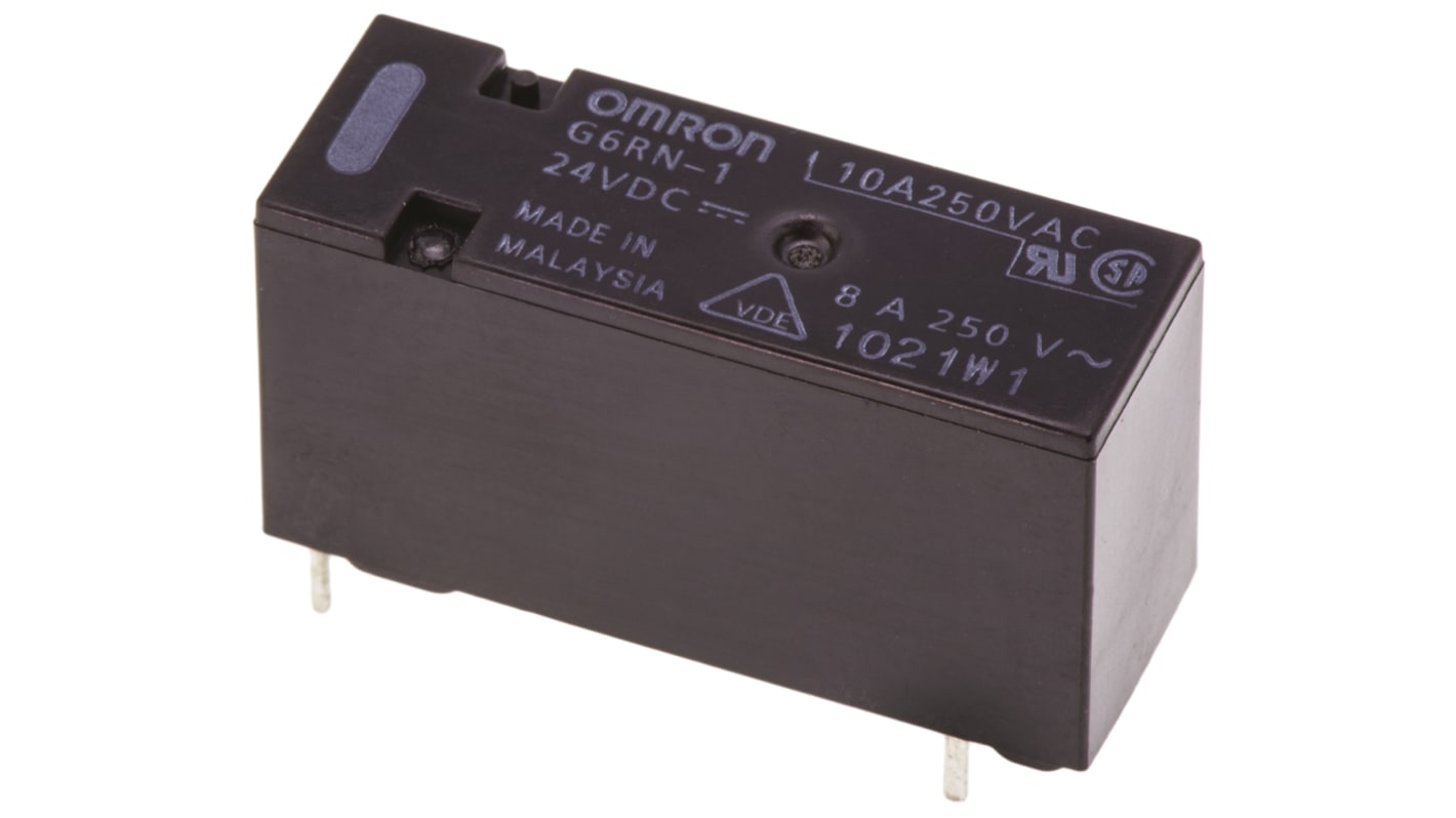 Omron PCB Mount Power Relay, 24V dc Coil, 8A Switching Current, SPDT