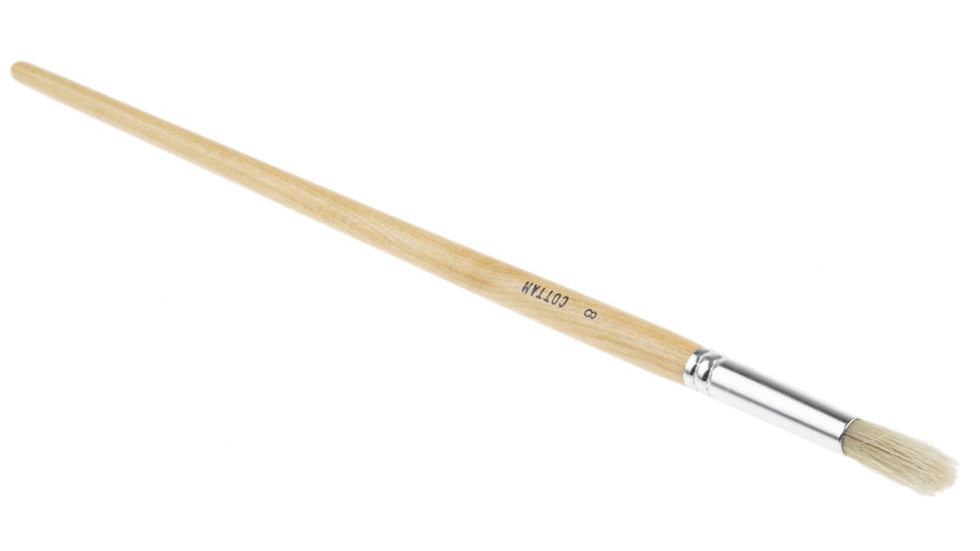 Cottam Thin 9.5mm Fibre Paint Brush with Round Bristles