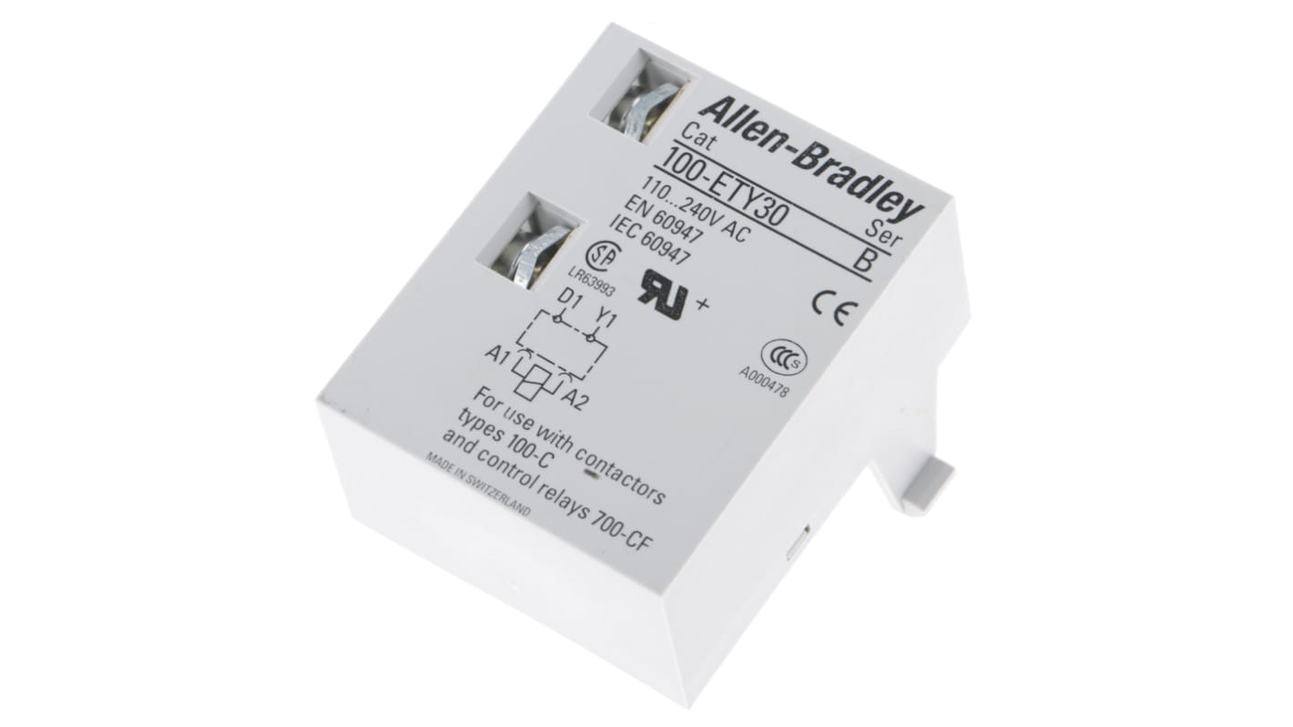 Temporizador del contactor Allen Bradley Bulletin 100-C, Estrella Triángulo, 1 → 30s, SPST