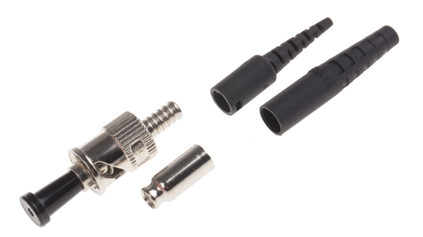 Conector de fibra óptica ST Amphenol Fiber Optics serie 953, Multimodo, Símplex, para fibra de 128μm, p. inserción