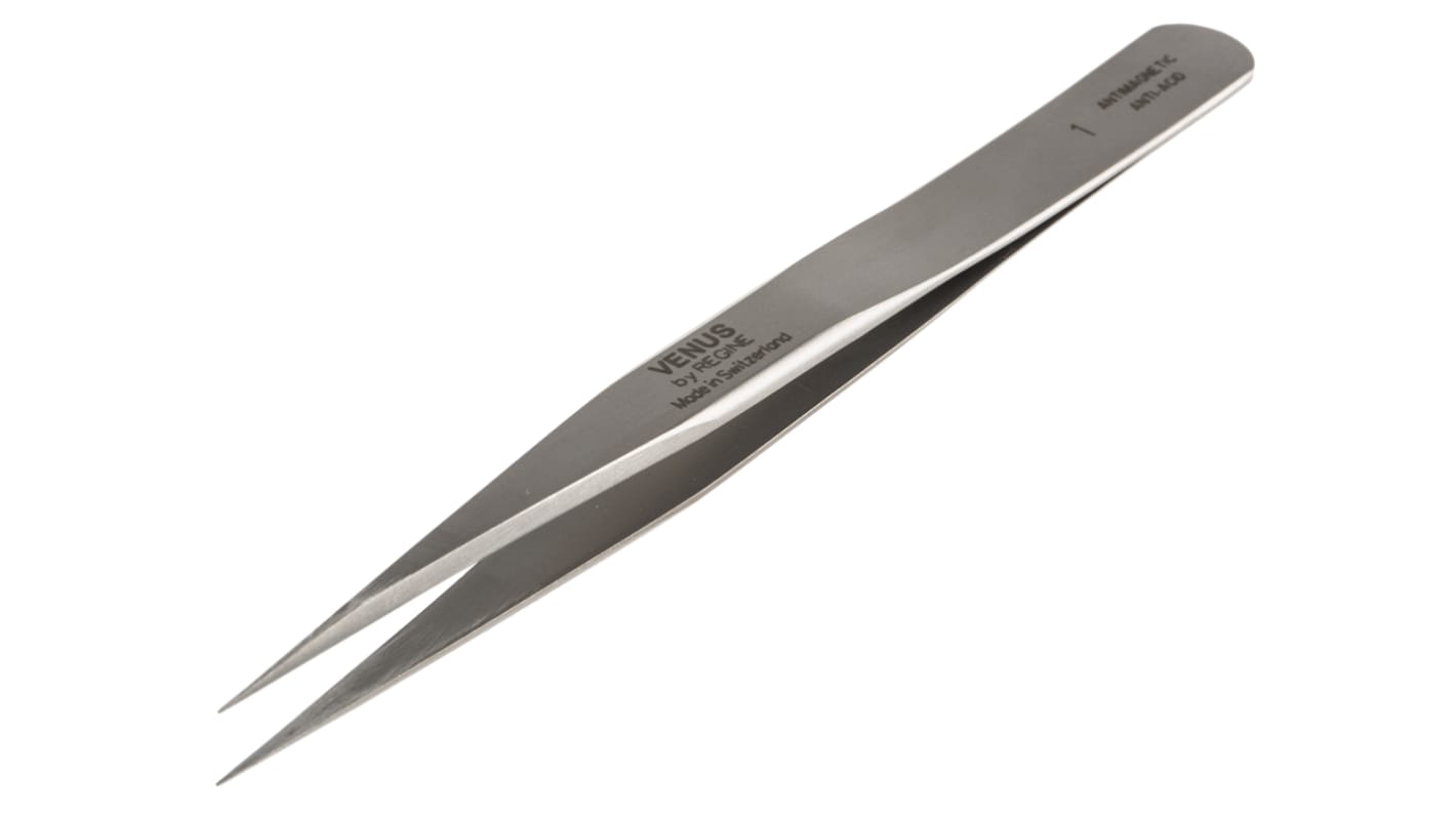 RS PRO 120 mm, Stainless Steel, Tweezers