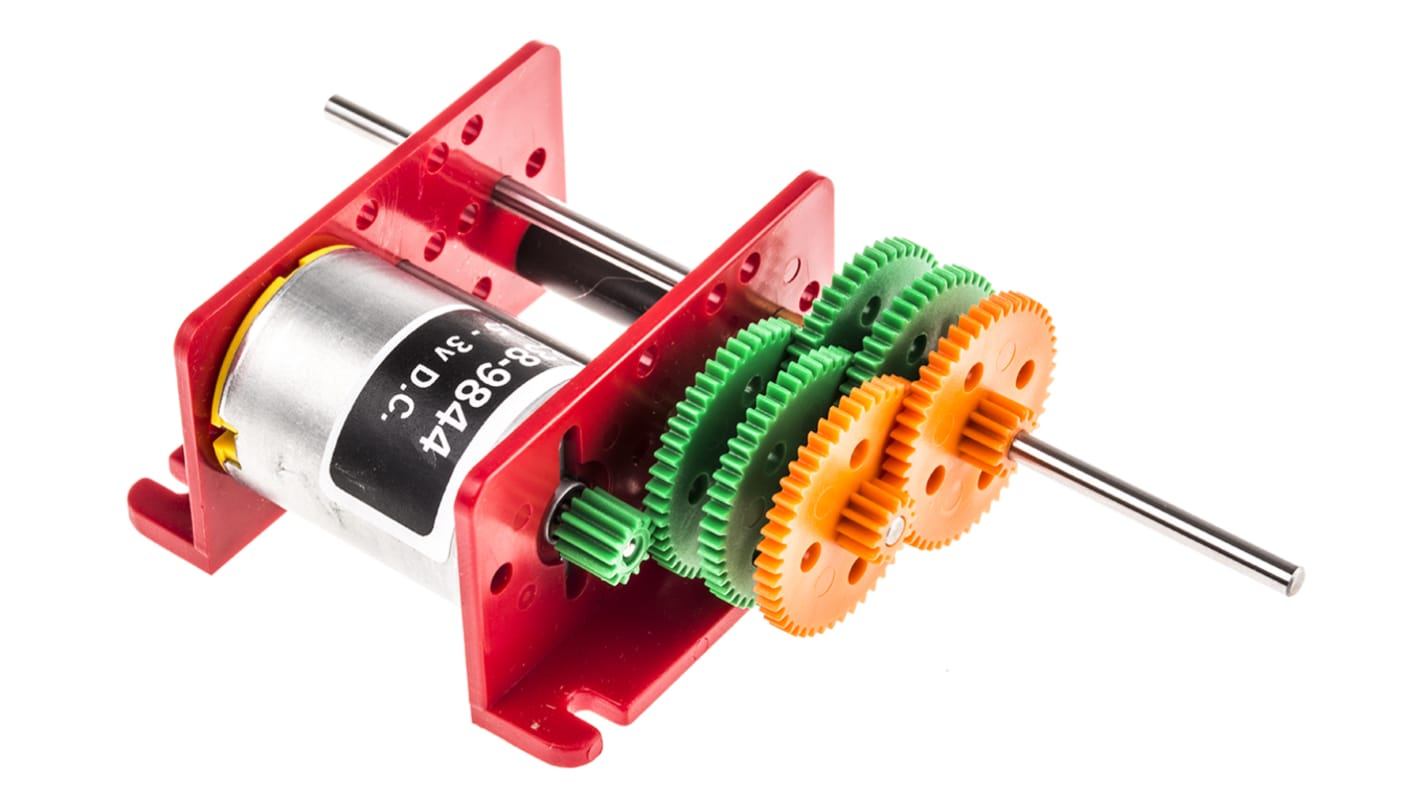 RS PRO Bürsten-Getriebemotor bis 5 mNm, 3 V dc / 1,6 W, , Wellen-Ø 2mm, 110mm x 52mm