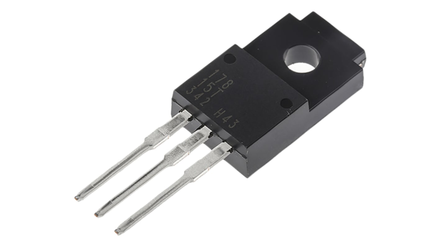 ROHM, 15 V Voltage Regulator, 1A, 1-Channel 3-Pin, TO-220FP BA17815T