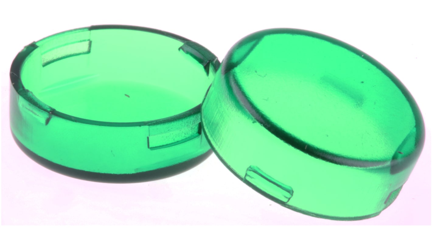 A0163E Panel Mount Indicator Lens Round Style, Green, 15mm diameter RS