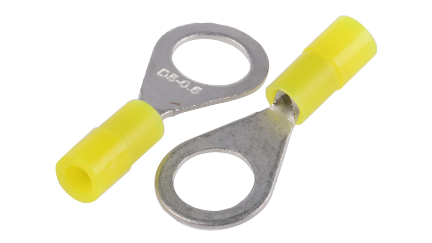 RS PRO Insulated Ring Terminal, M5 Stud Size, 0.2mm² to 0.5mm² Wire