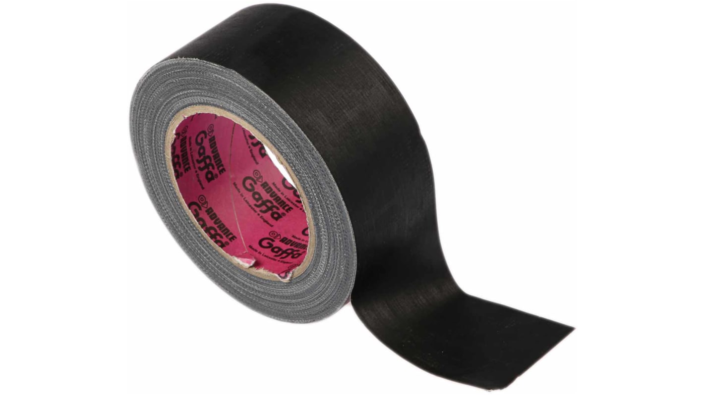 Advance Tapes AT200 Black Matt Gaffa Tape, 50mm x 25m, 0.26mm Thick