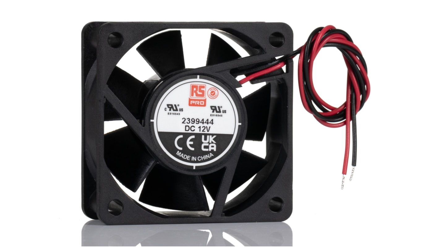 RS PRO Axial Fan, 12 V dc, DC Operation, 35.8cfm, 5.76W, 400mA Max, 60 x 60 x 25mm